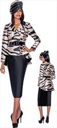 GMI G9242 - 2PC High-Low Animal Print Skirt Suit with Belt