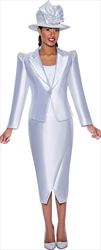 GMI G9263 - 3PC Skirt Suit with Pearl Embellishments
