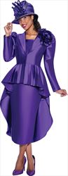 GMI G9432 - 3PC High-Low Skirt Suit With Shoulder Bloom