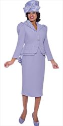 GMI G9522 - Lavender 3PC Peplum Skirt Suit with Embellishments