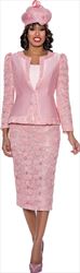 GMI G8633 - Pink - Womens Church Suit with Floral Pattern