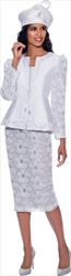 GMI G8633 - White - Womens Church Suit with Floral Pattern