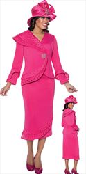 GMI G8752 - Hot Pink - Cut-Out Trim Suit for Church