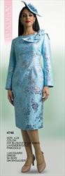 Jacquard Dress with Bow on Shoulder 4746