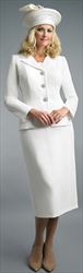 Lily and Taylor 3895 - Classic Womens Church Suit With Notch Lapel Jacket In French Crepe Fabric