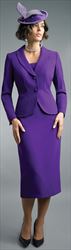 Lily and Taylor 4529 - French Crepe Fabric Skirt Set With Shawl Lapel Two Button Jacket