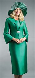 Lily and Taylor 4582 - Womens Church Suit With Wide Lapels And Bell Sleeves