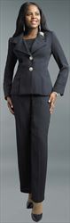 Lily and Taylor 4607 - Womens Jacket And Pant Suit In Mini Polka Dot Design