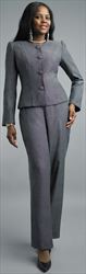 Lily and Taylor 4617 - Womens Classic Jewel Neckline Jacket And Pant Suit