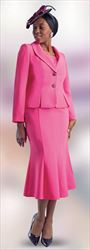 Lily and Taylor 2834 - Crepe Fabric Two Button Suit with Flared Skirt