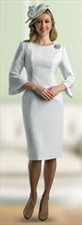 Lily and Taylor 4092 - Crepe Dress with Rhinestone Cuff Embellishments