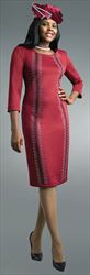 Lily and Taylor 4347 - Pointe Knit Dress with Metal Trim Design
