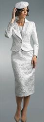 Lily and Taylor 4349 - Luxury Brocade 3 Piece Skirt Suit for Church