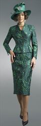 Lily and Taylor 4475 - Novelty Texture Fabric Skirt Suit with Mandrin Neckline