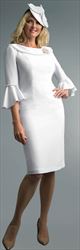 Lily and Taylor 4481 - Pearl Trimmed Crepe Dress