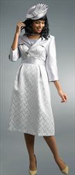 Lily and Taylor 4506 - Novelty Texture Dress with Silky Twill Layered Lapels