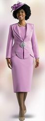 Lily and Taylor 4595 - Rose - 3PC Novelty Fabric Skirt Suit with Rhinestone Trim