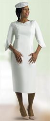 Lily and Taylor 4597 - White - Dress with Rhinestone Embellishments