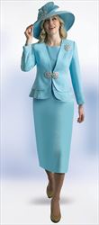 Lily and Taylor 4618 - Ice Blue - 3PC Layered Rhinestone Trim Suit