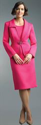 Lily and Taylor 4964 - Embellished Scuba Fabric Skirt Suit Asymmetric Lapel