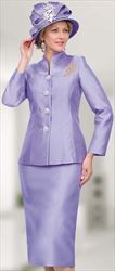 Lily and Taylor 4564 -Two Piece Silky Twill Womens Church Suit With Swan Neckline Design