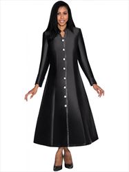 Nubiano Dresses DN5881 - Church Dress/Robe with Button Front and Jewel Trim