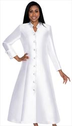 Nubiano Dresses DN5881 - Church Dress/Robe with Button Front and Jewel Trim