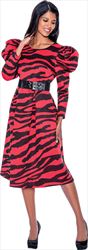 Nubiano Dresses DN1081 - Animal Print Dress with Belt