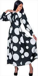 Nubiano Dresses DN1211 - Large Dot Print Maxi Dress