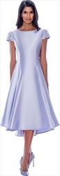 Nubiano Dresses DN2001-Lavender - Pearl Embellished Cap Sleeve High-Low Dress