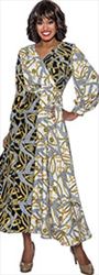 Nubiano Dresses DN1241 - Dual Print Maxi Wrap Dress 
