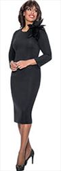 Nubiano Dresses DN1441 - Church Dress with Large Floral Trim