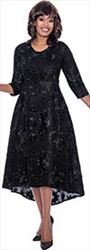 Nubiano Dresses DN1571 - Lace Church Dress with High Low Hemline