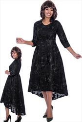 Nubiano Dresses DN1571 - Lace Church Dress with High Low Hemline