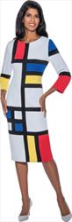 Nubiano Dresses DN801 -  Color Block Knit Dress