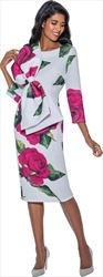 Nubiano Dresses DN821 -  Floral Print Dress with Oversized Bow