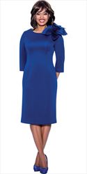 Nubiano Dresses DN1441 - Royal Church Dress with Large Floral Trim