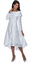 Nubiano Dresses DN831 -  Sheer Overlay Dress with Portrait Collar