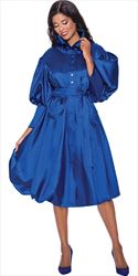 Dresses by Nubiano - 12171 - Royal - Shantung Fabric Bubble Hem Dress