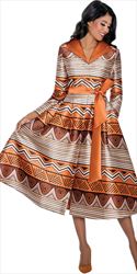 Dresses By Nubiano 100111 - Multi - Twill Aztec Print Dress