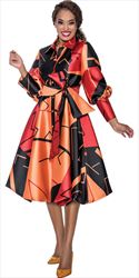 Dresses By Nubiano 100131 - Multi - Twill Sash Belt Dress