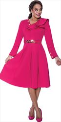 Dresses By Nubiano 100191 - Magenta - Scuba Belted Dress