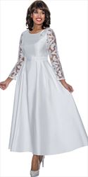 Dresses by Nubiano 1471 - White - Sheer Sleeve Dress