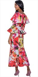 Stellar Looks - SL1582 - 2 PC Scuba Skirt Suit with Floral Print