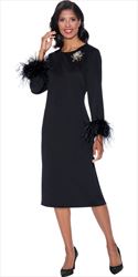 Stellar Looks - 1871 - Black Ponte Eyelash Cuff Dress