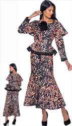 Stellar Looks - SL1192 - 2 PC Animal Print Scuba Skirt Suit