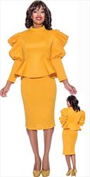 Stellar Looks - SL1402 - 2 PC Scuba Skirt Suit With Embellishments