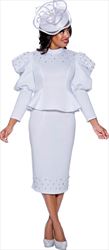 Stellar Looks - SL1402 - 2 PC Scuba Skirt Suit With Embellishments