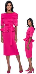 Stellar Looks - SL1032 - 2 PC Pink Portrait Collar Scuba Fabric Ensemble