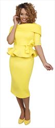 Stellar Looks - SL1032 - 2 PC Yellow Portrait Collar Scuba Fabric Ensemble